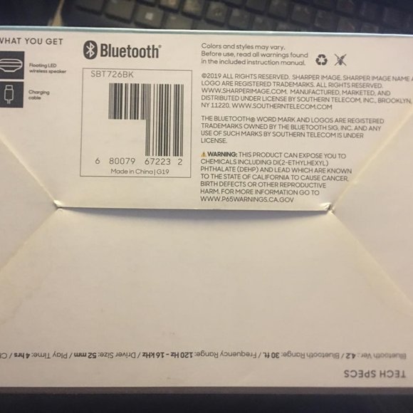 Sharper Image Floating Bluetooth Pool Speaker - Picture 5 of 5